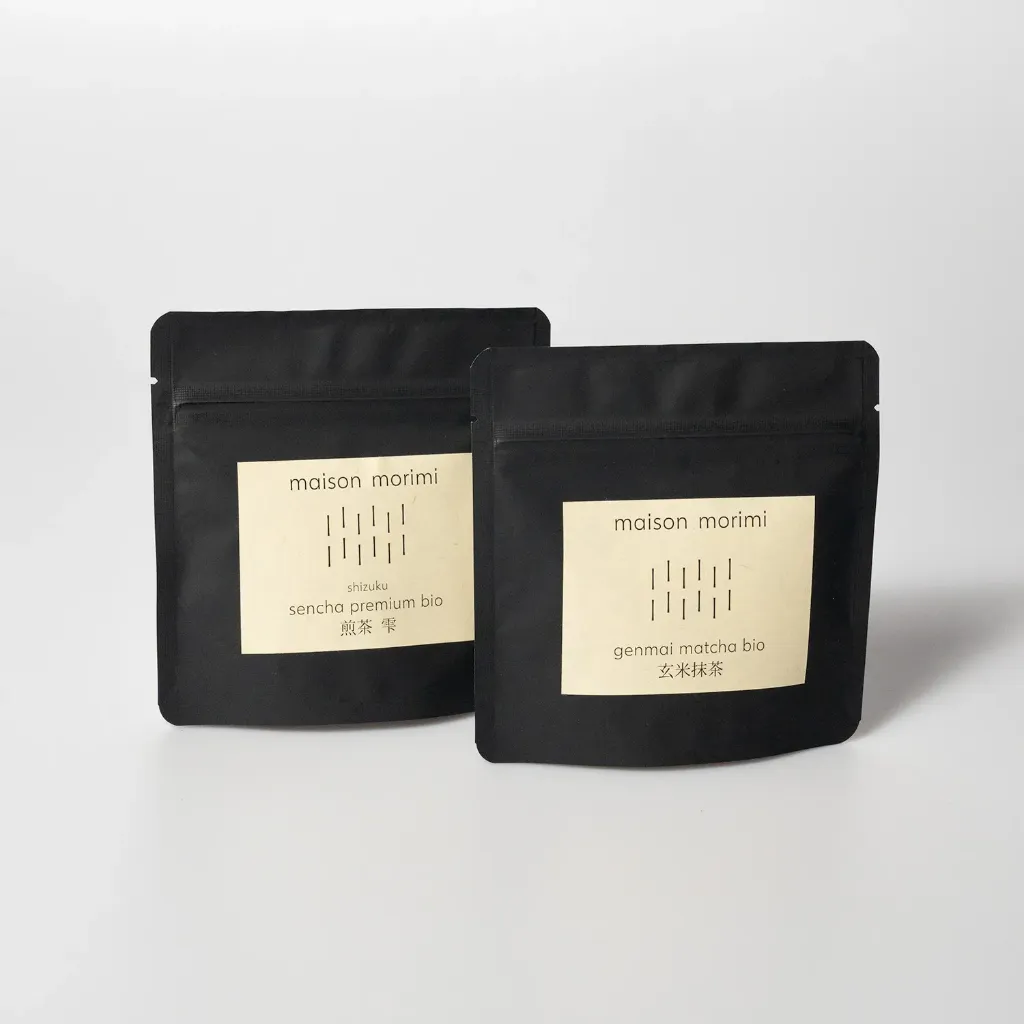 Coffret Genmai Matcha Bio 玄米抹茶, 1x50g et Sencha Premium Bio 雫 Shizuku, 1x50g (standard)