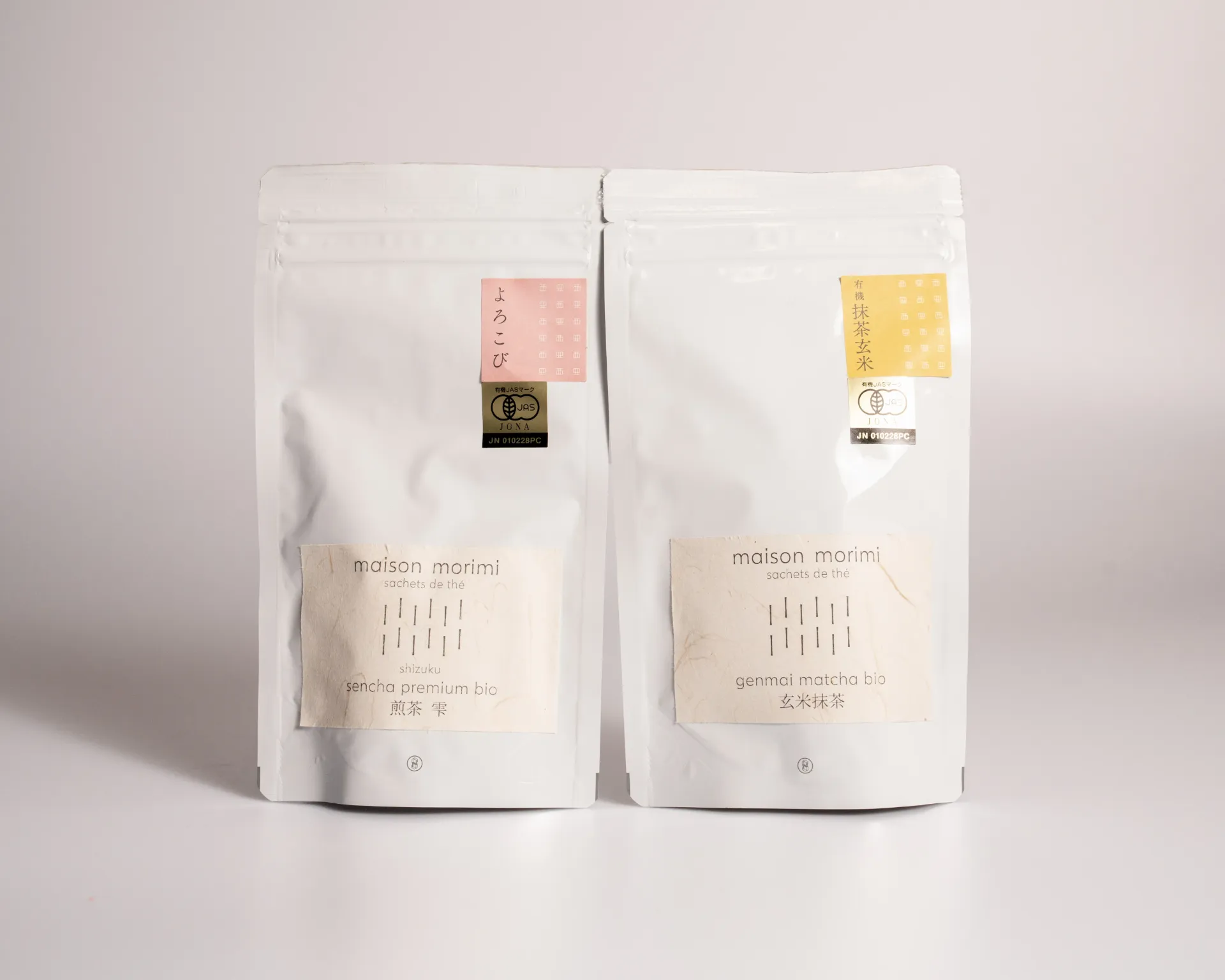 Coffret Sencha Premium Bio 雫 Shizuku, 10x3g et Genmai Matcha Bio 玄米抹茶, 10x3g